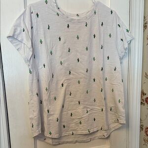 🌵 Old Navy White Tee with Cactus Print Sz XL